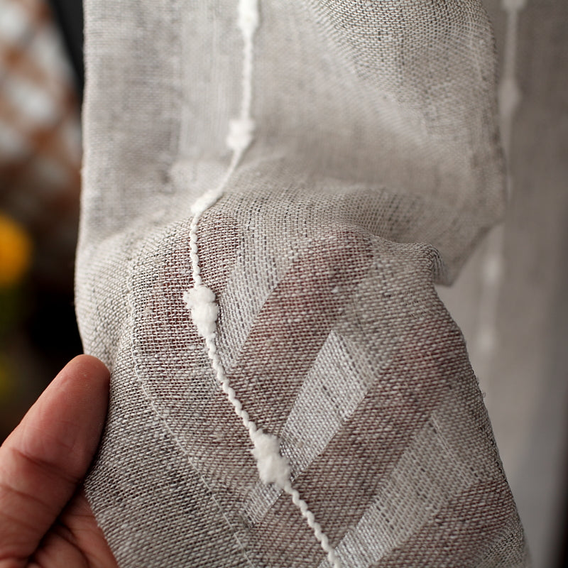 Modern Striped Linen Sheer Curtains