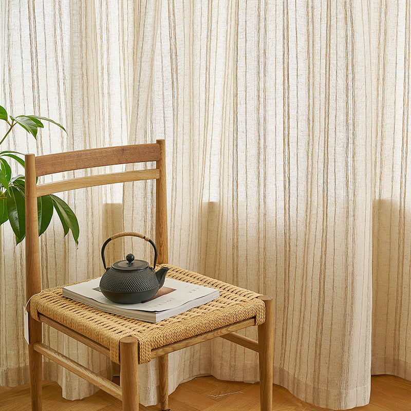 Old Asian Style Linen Sheer Curtains, Living Room Curtain, Bedroom Curtain, Gray Curtain, Custom Made Sheer Voile Tulle Curtain