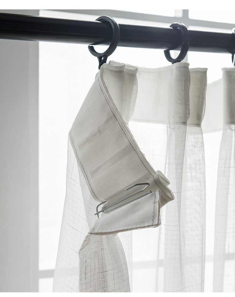 Modern Linen Texture Thin Sheer Curtains