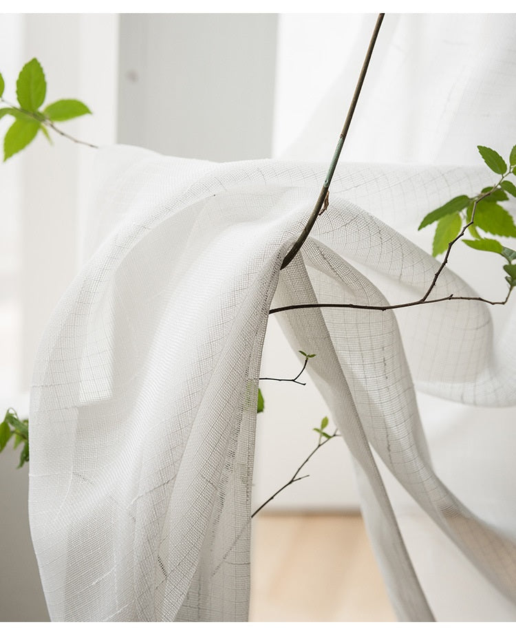 Modern Linen Texture Thin Sheer Curtains