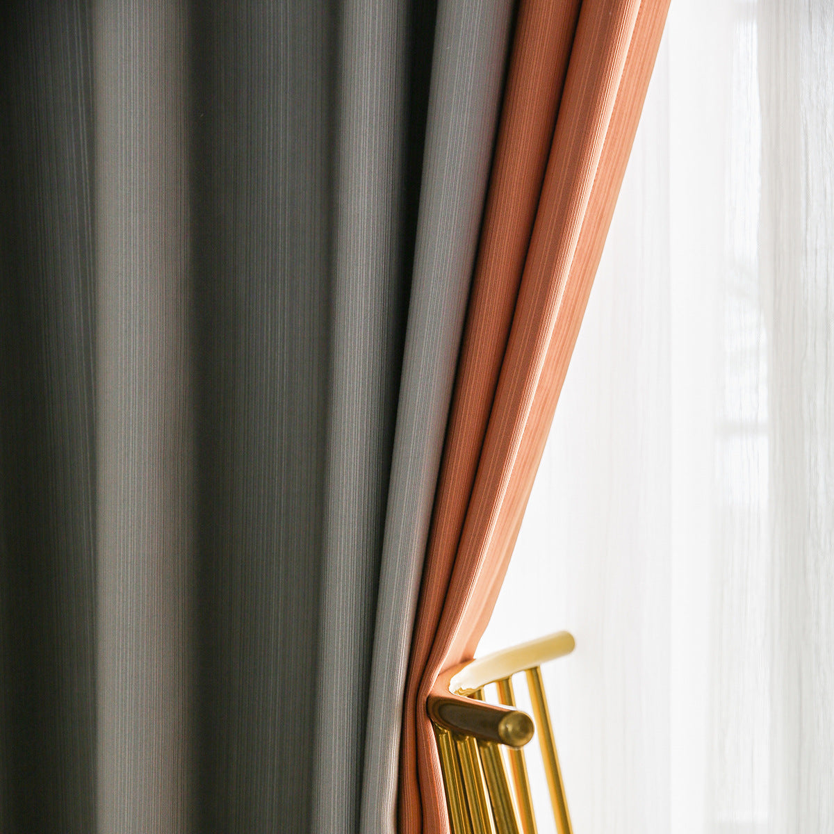 Luxury Stripes Pattern Curtains, Mixed Color Patched Curtains