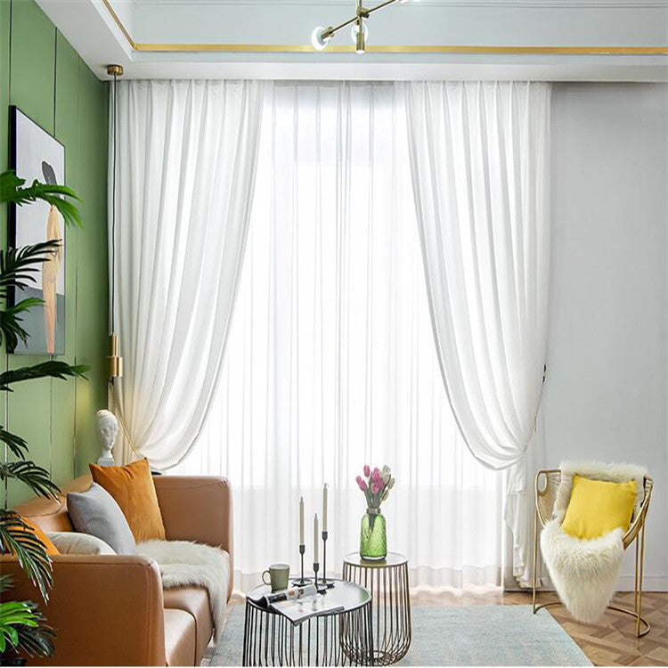 Simple Tencel Semi Sheer Curtains