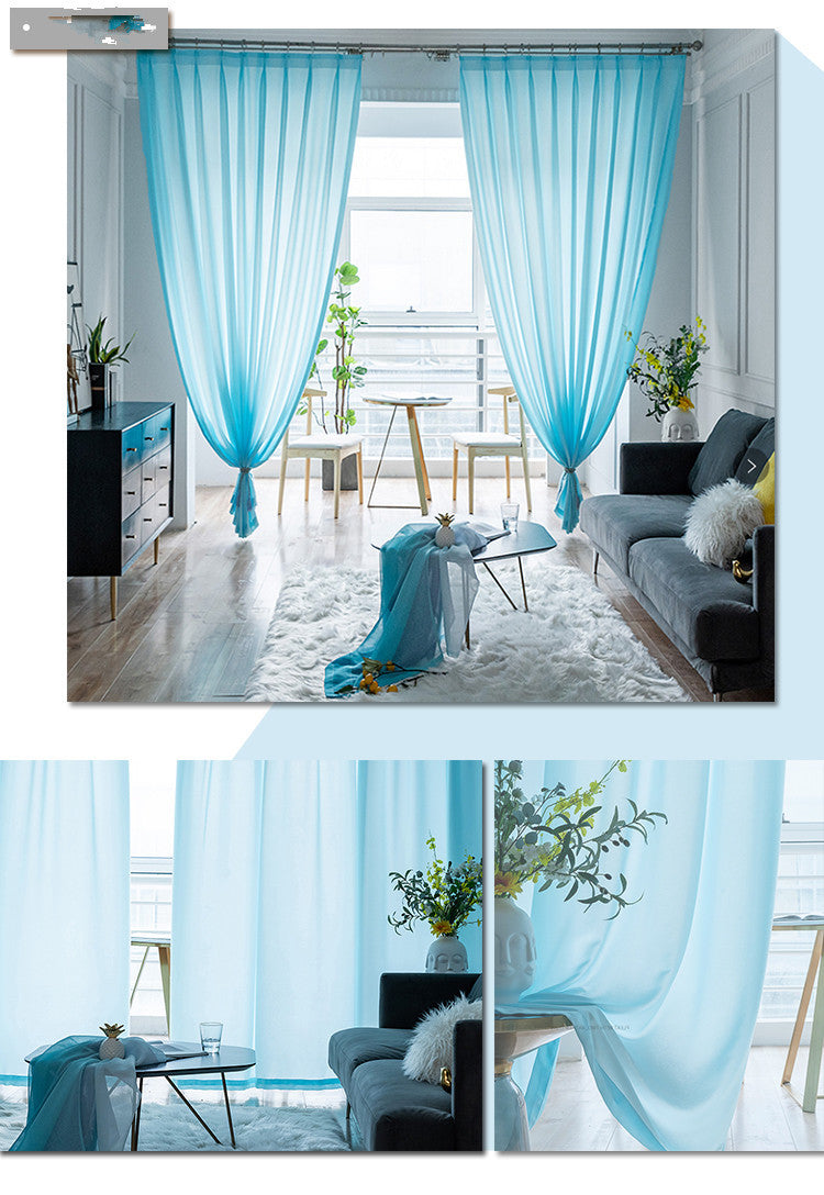 Simple Tencel Semi Sheer Curtains