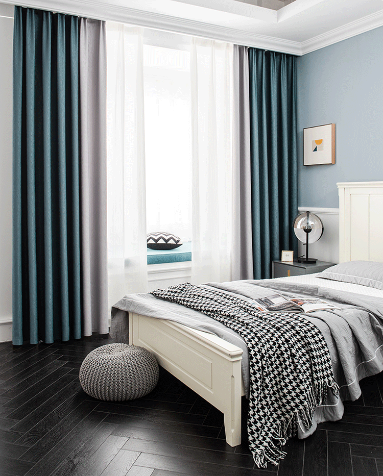 Luxury Stripes Pattern Curtains, Mixed Color Patched Curtains