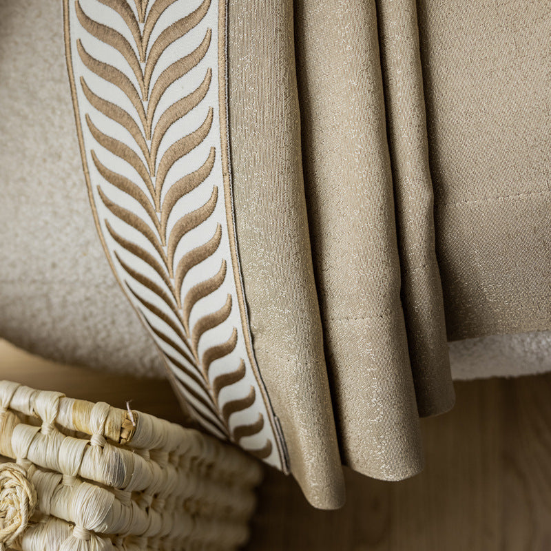 Grand Luxury Vintage Style Velvet Blackout Patchwork with Trim Curtains