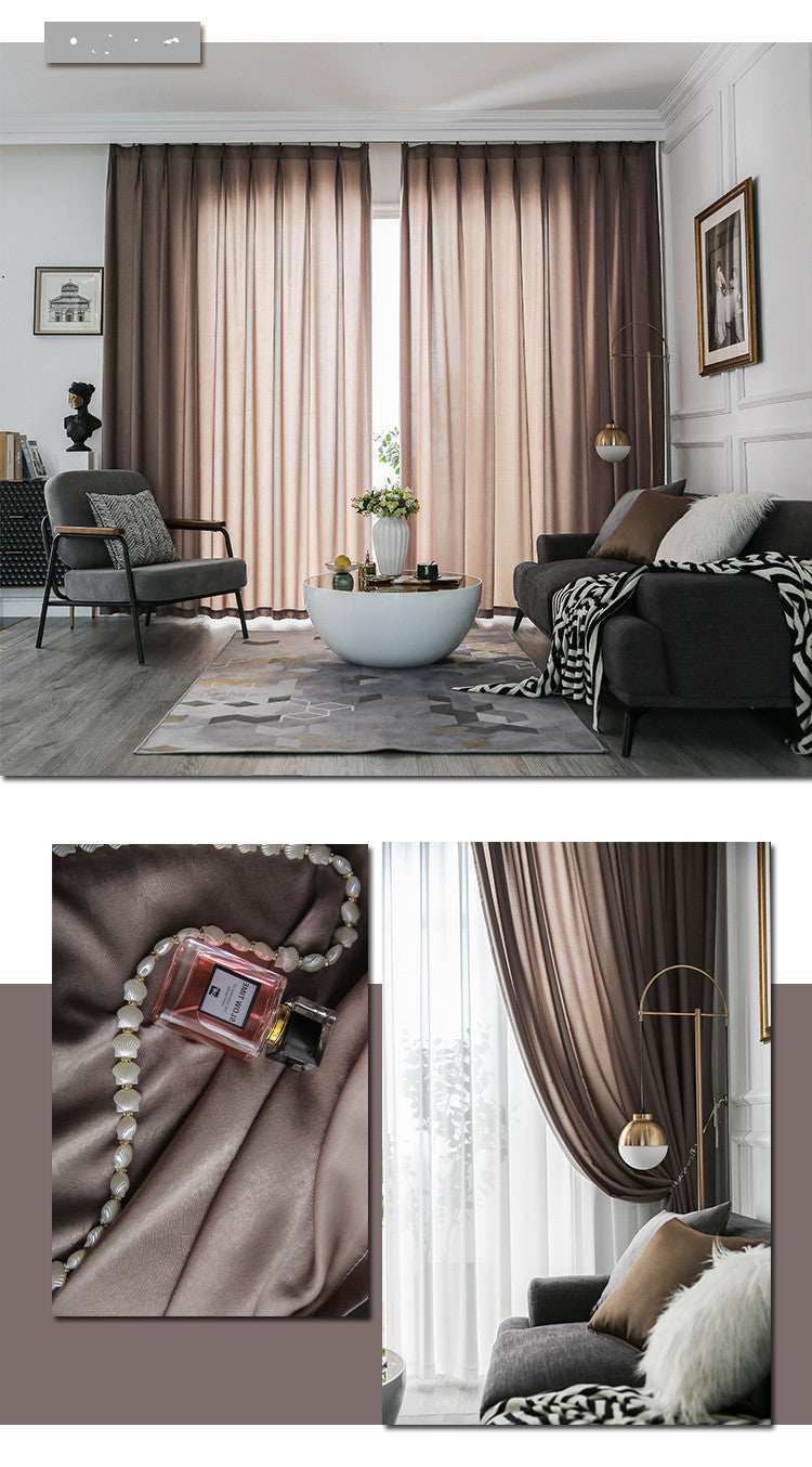 Simple Tencel Semi Sheer Curtains