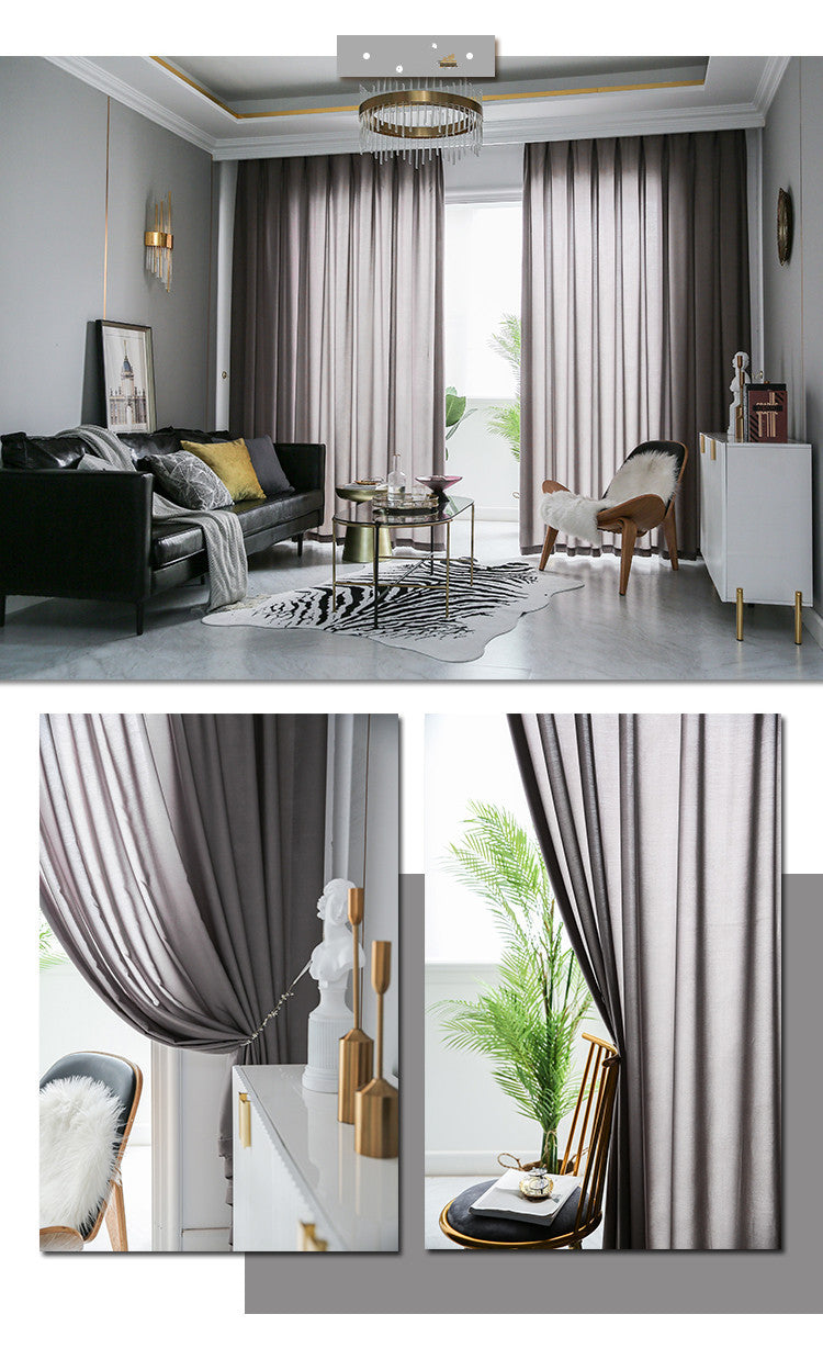 Simple Tencel Semi Sheer Curtains