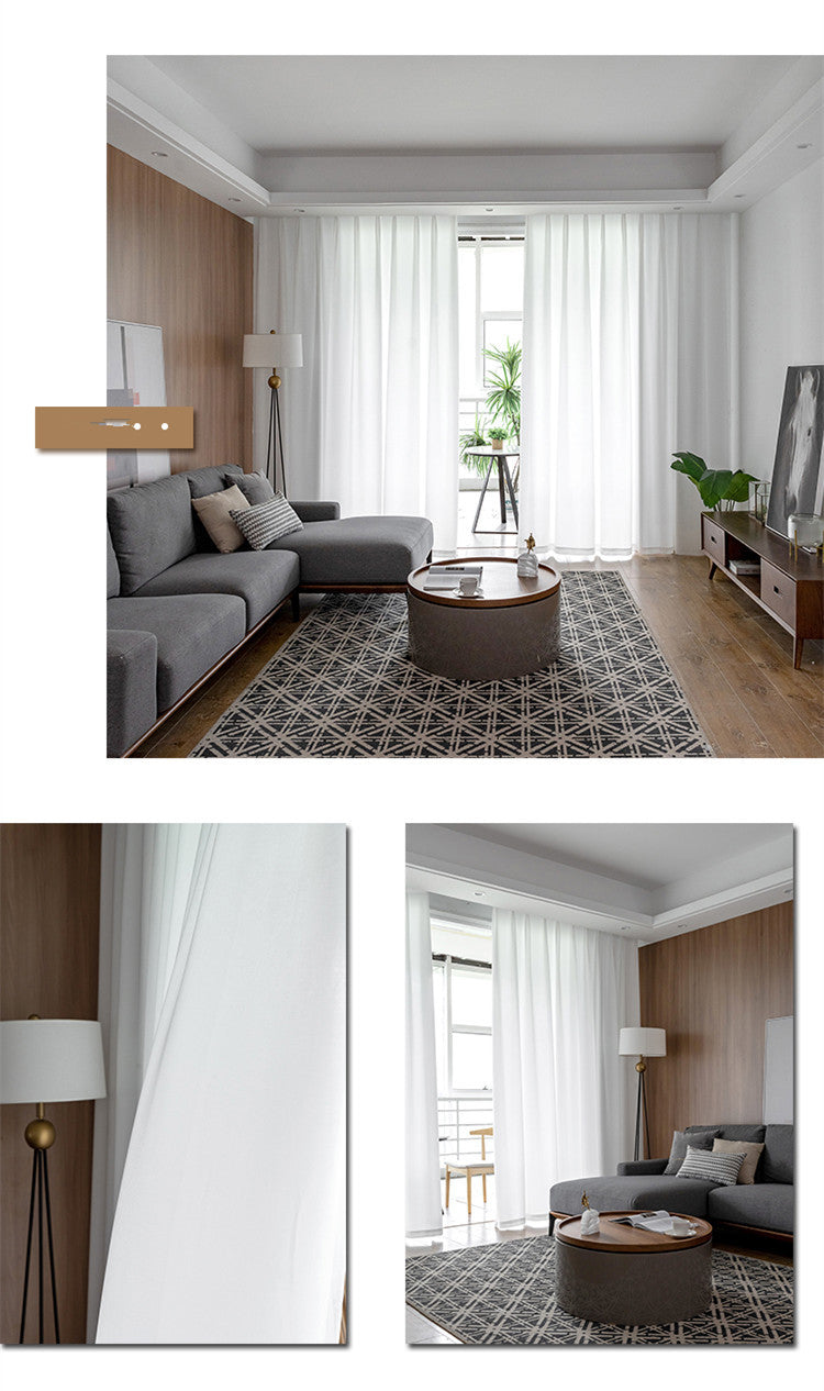 Simple Tencel Semi Sheer Curtains