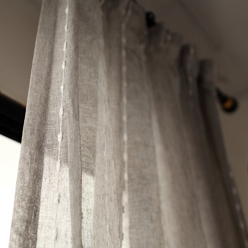 Modern Striped Linen Sheer Curtains