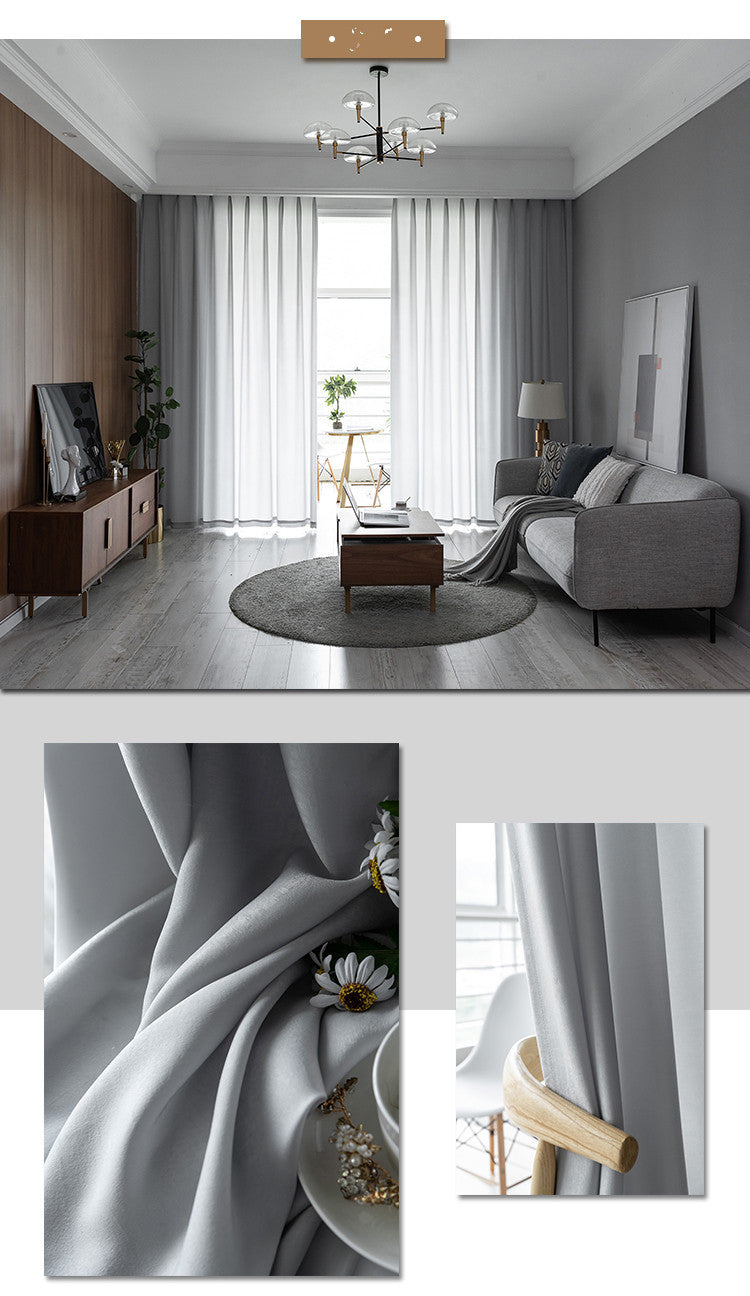 Simple Tencel Semi Sheer Curtains