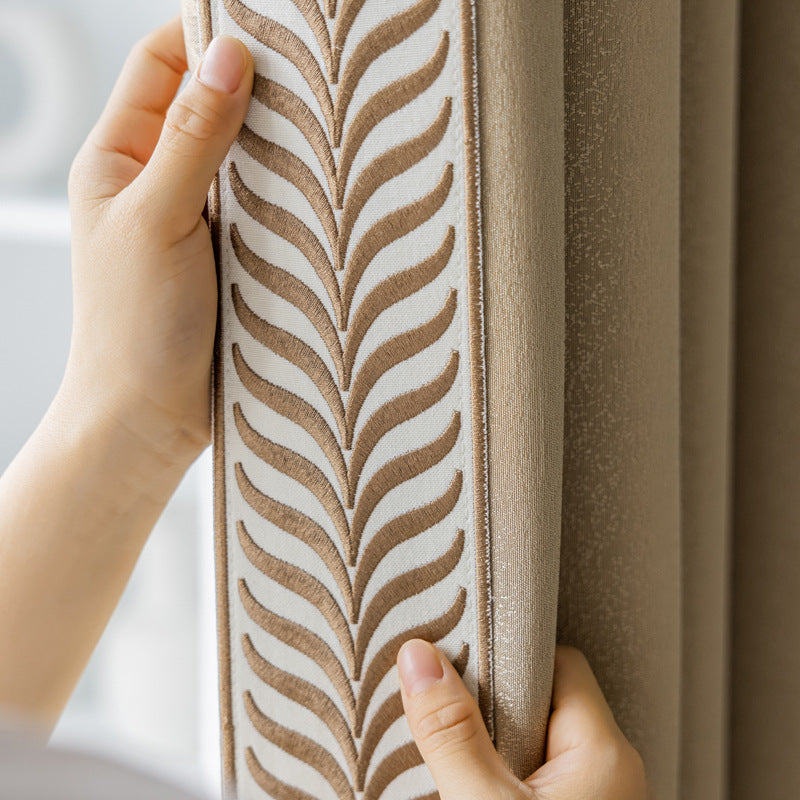 Grand Luxury Vintage Style Velvet Blackout Patchwork with Trim Curtains