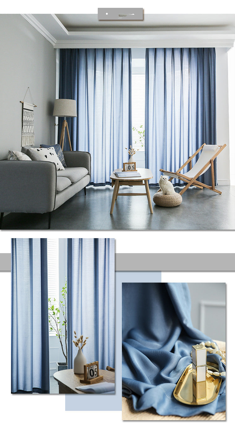 Simple Tencel Semi Sheer Curtains